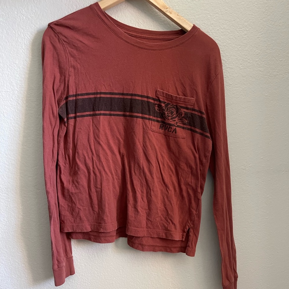RVCA Logo Mauve Pink Long Sleeve T-shirt